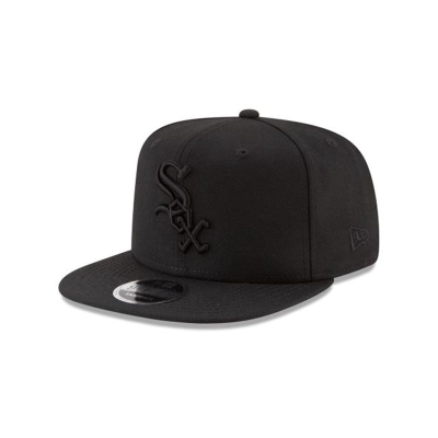 Black Chicago White Sox Hat - New Era MLB Black On Black High Crown 9FIFTY Snapback Caps USA9846517